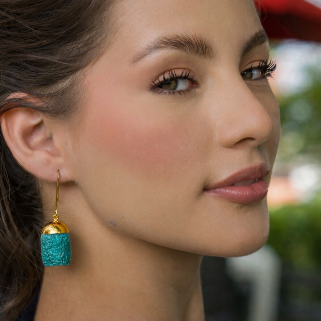 Bell Cocoon Earrings - Teal