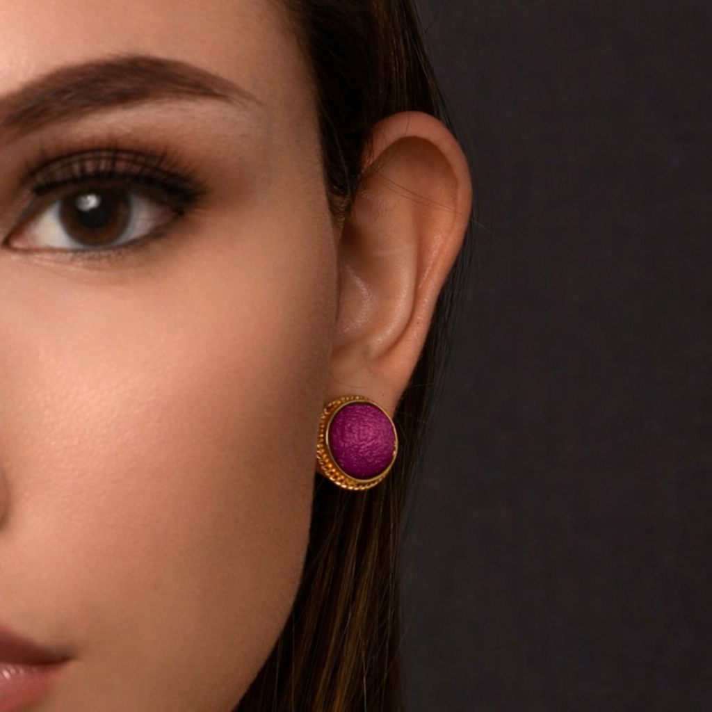 Button Stud - Aubergine